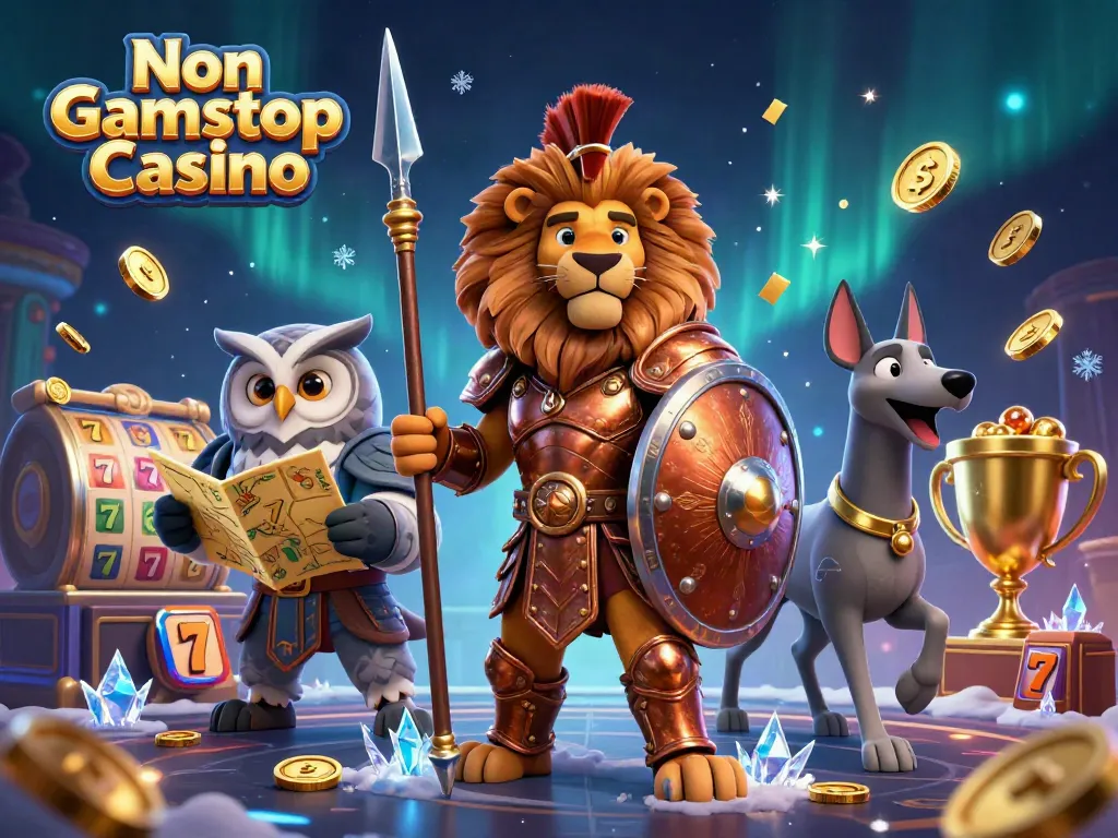 Experience the thrill of Non Gamstop Casino with our vivid 3D illustration of a dynamic gaming scene.