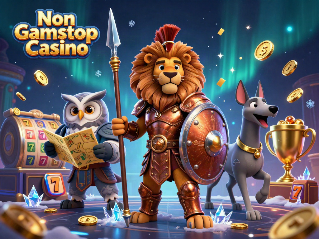 Experience the thrill of Non Gamstop Casino with our vivid 3D illustration of a dynamic gaming scene.