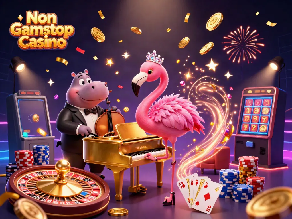 Celebrate wins at a Non Gamstop Casino with vibrant 3D characters and dynamic elements!