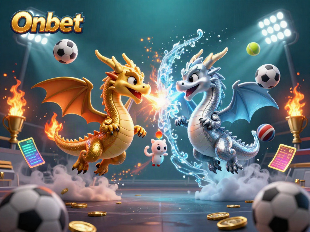 Experience the thrilling Onbet gameplay with dynamic dragons and vibrant sports elements.