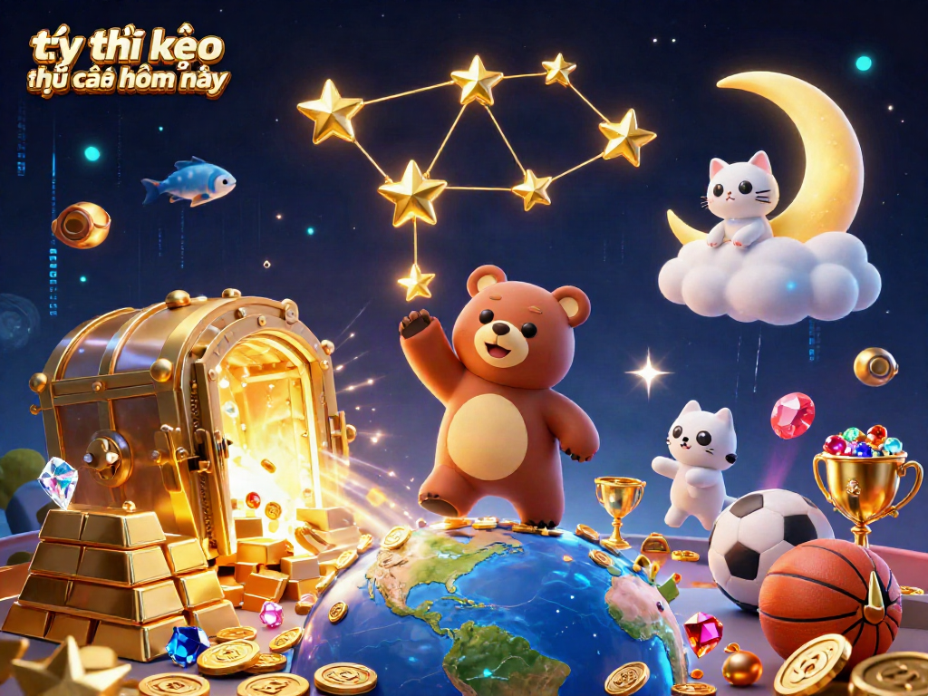 Engage in tỷ lệ kèo nhà cái hôm nay, with a vibrant illustration depicting dynamic sports betting elements.