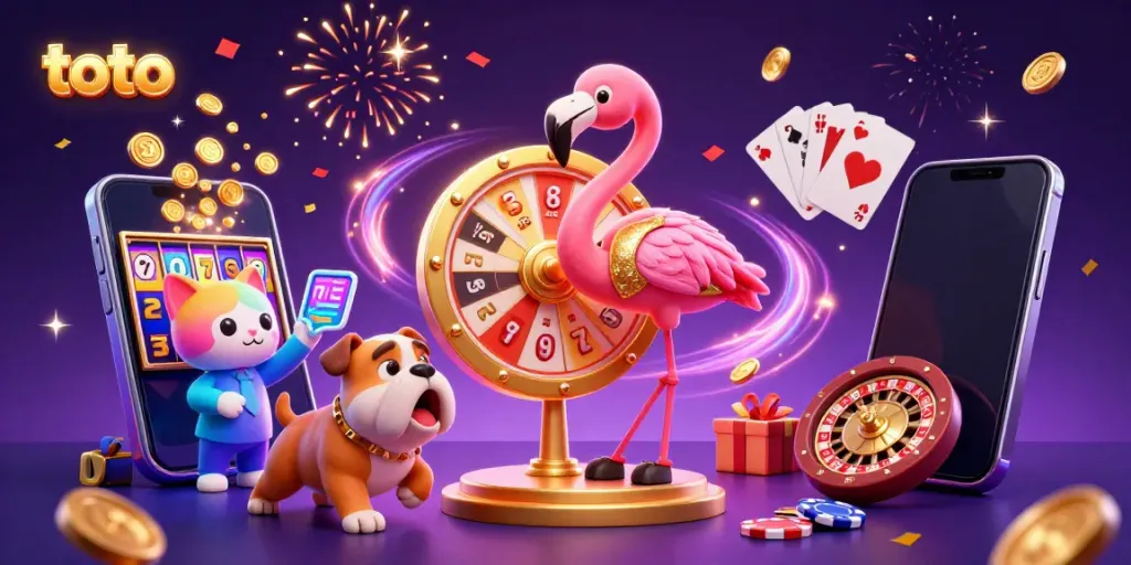 Experience the excitement of casinos with the vibrant toto game show scene, featuring characters and prizes.