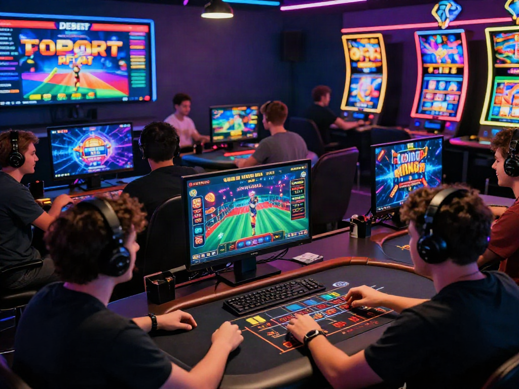 Explore the vibrant DEBET online gaming platform showcasing players engaged in casino games, sports betting, and jackpots.