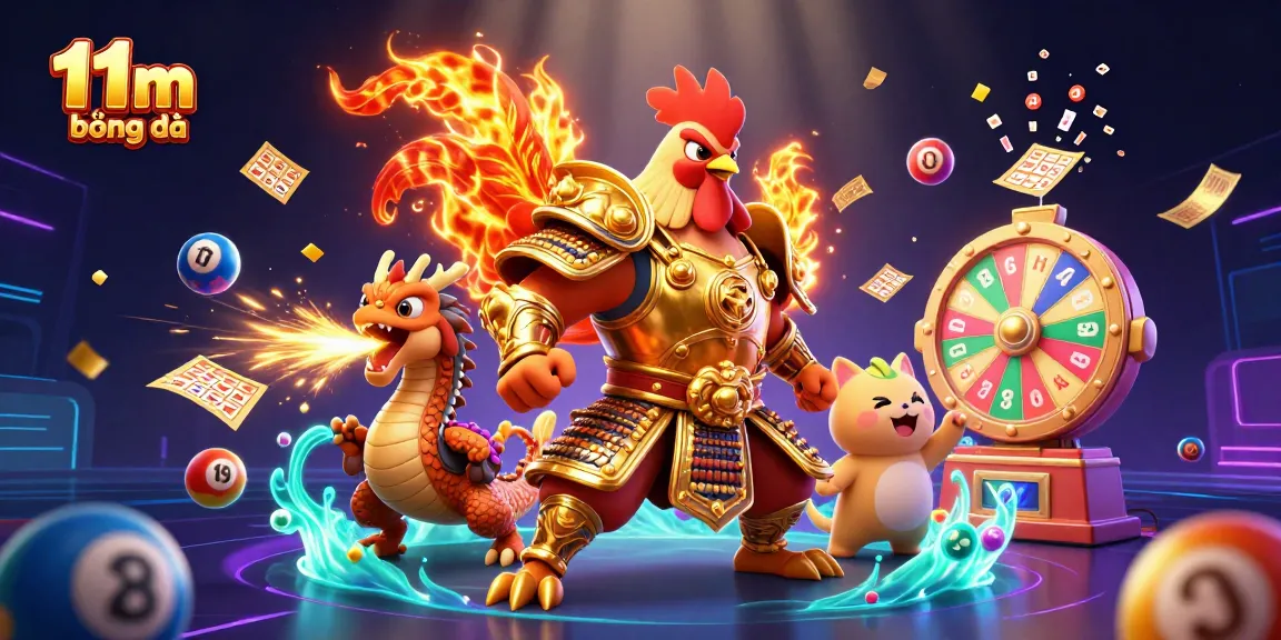 Experience 11m bóng đá excitement with a dynamic casino scene featuring playful characters and engaging gambling elements.